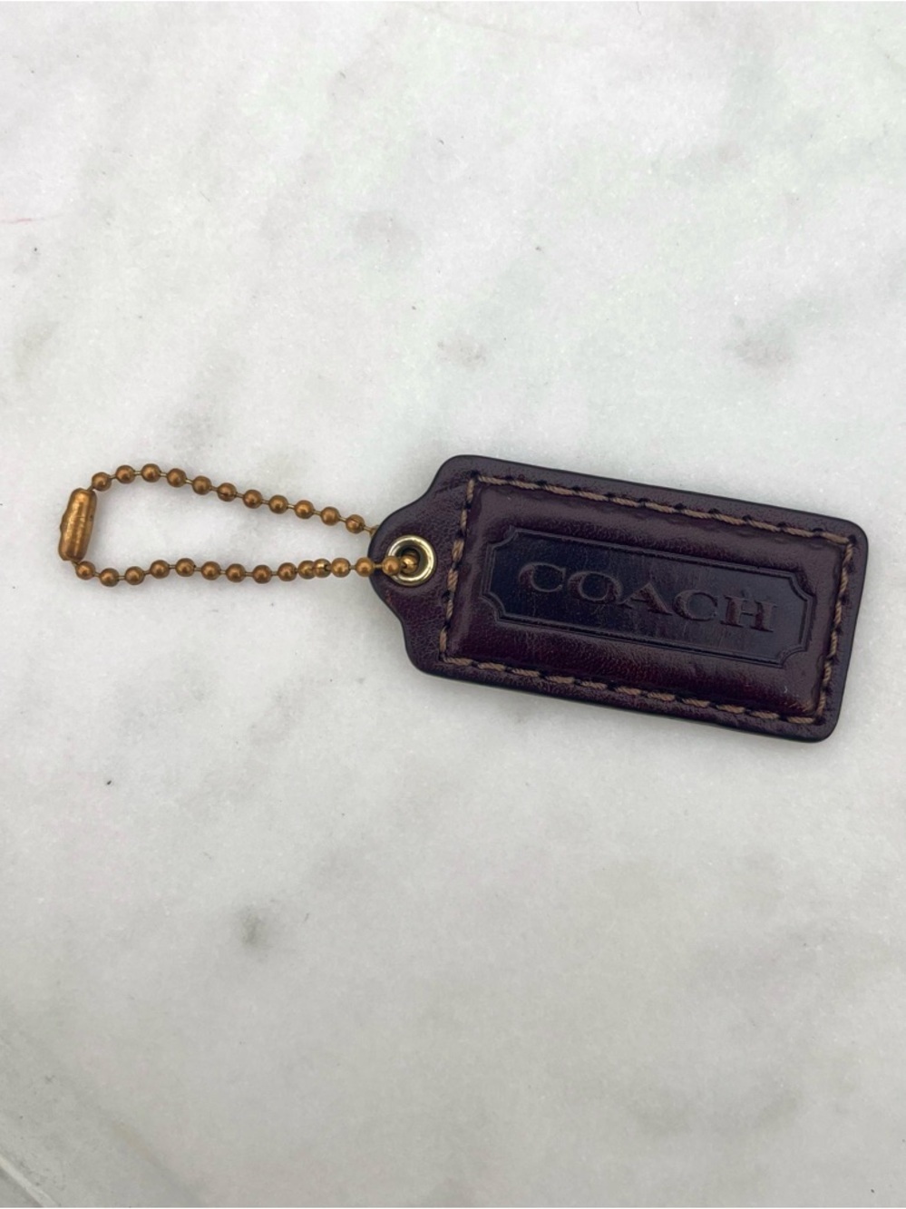 COACH Vintage Leather Hang Tag, Brown